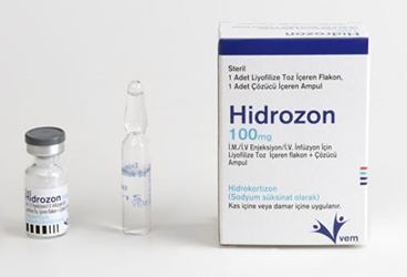 HIDROZON 100 MG IM/IV ENJEKSİYON/IV İNFÜZYON İÇİN LİYOFİLİZE TOZ İÇEREN FLAKON+ÇÖZÜCÜ AMPÜL ,1 ADET