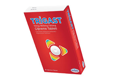 TRIGAST 10 MG/800 MG/165 MG ÇİĞNEME TABLETİ, 6 ADET