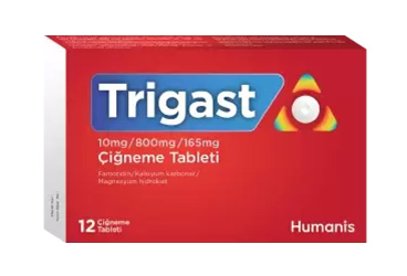 TRIGAST 10 MG/800 MG/165 MG ÇİĞNEME TABLETİ, 12 ADET