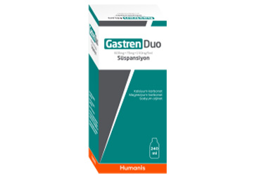 GASTREN DUO 600 MG+70 MG+150 MG/ 5ML SÜSPANSİYON, 240 ML