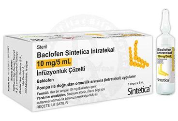 BACLOFEN SİNTETİCA İNTRATEKAL 10 MG/5 ML İNFÜZYONLUK ÇÖZELTİ, 1 AMPUL