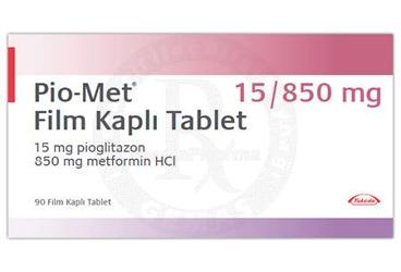 PIO-MET 15/850 MG FILM TABLET, 90 ADET