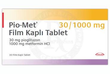 PIO-MET 30/1000 MG FILM KAPLI TABLET, 30 ADET