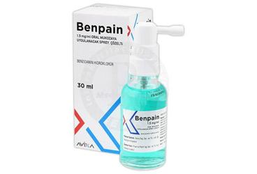 BENPAİN 1.5 MG/ML ORAL MUKOZAYA UYGULANACAK SPREY, ÇÖZELTİ, 30 ML