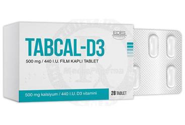 TABCAL-D3 500 MG / 440 I.U. FİLM KAPLI TABLET, 28 TABLET