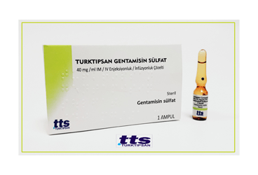 TURKTIPSAN GENTAMİSİN SÜLFAT 40 MG/ML IM/IV ENJEKSİYONLUK/İNFÜZYONLUK ÇÖZELTİ , 1 ADET
