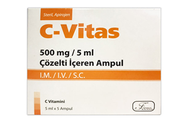 C-VITAS 500 MG/ 5 ML ÇÖZELTI IÇEREN AMPÜL, 5 ADET