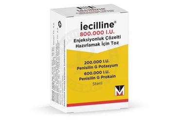 IECILLINE 800.000 IU IM ENJEKSİYONLUK ÇÖZELTİ HAZIRLAMAK İÇİN TOZ, 1 ADET