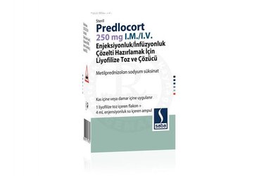 Predlocort 250 mg I.M./I.V. Enjeksiyonluk/İnfüzyonluk Çözelti Hazırlamak İçin Liyofilize Toz ve Çözücü (1 adet toz içeren flakon + 1 adet çözücü içeren ampul)
