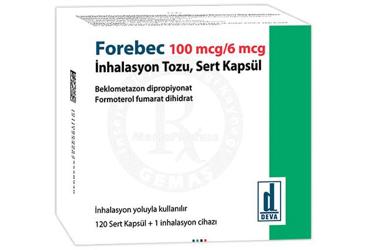 FOREBEC 100 MCG / 6 MCG İNHALASYON TOZU, SERT KAPSÜL, 120 ADET