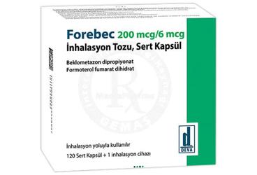 FOREBEC 200 MCG / 6 MCG İNHALASYON TOZU, SERT KAPSÜL, 120 ADET