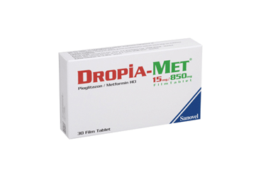 DROPIA-MET 15/850 MG FILM TABLET, 90 ADET
