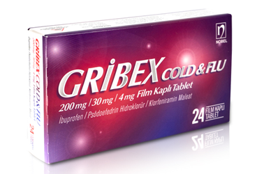 GRİBEX COLD & FLU 200 MG/30 MG/4 MG FILM KAPLI TABLET, 24 ADET