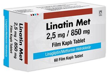 LİNATİN MET 2,5 MG/850 MG FİLM KAPLI TABLET , 60 ADET