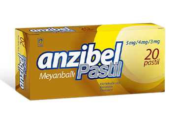 ANZİBEL 5 MG/4 MG/3 MG MEYANBALLI PASTİL, 20 ADET