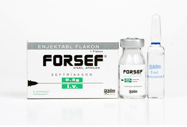 FORSEF 0.5 G IV ENJEKSİYONLUK TOZ İÇEREN FLAKON, 1 FLAKON + 1 AMPUL