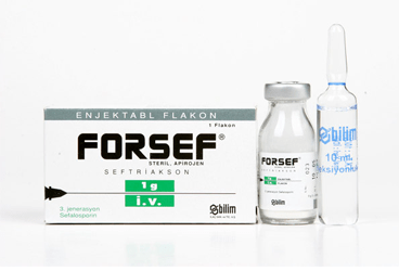 FORSEF 1 G IV ENJEKSİYONLUK TOZ İÇEREN FLAKON, 1 FLAKON + 1 AMPUL