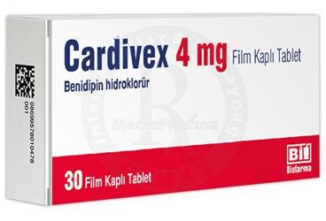 Cardivex 4 mg Film Kaplı Tablet, 30 adet