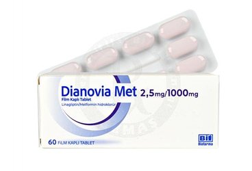 Dianovia Met 2,5 mg/1000 mg Film Kaplı Tablet (60 adet)