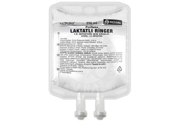 POLİFLEKS LAKTATLI RİNGER IV İNFÜZYON İÇİN ÇÖZELTİ, 250 ML (PVC TORBA) SETSİZ