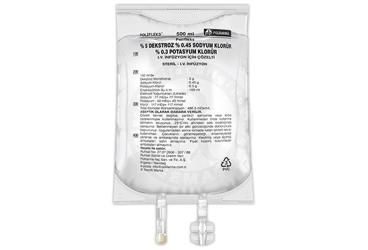 POLIFLEKS %5 DEKSTROZ %0,45 SODYUM KLORUR %0,3 POTASYUM KLORUR IV İNFÜZYON İÇİN ÇÖZELTİ, 500 ML SETLI TORBA