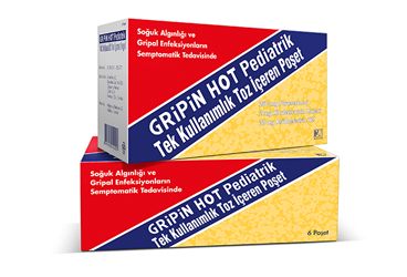 GRIPIN HOT PEDIATRIK 250/2/30 MG TEK KULLANIMLIK TOZ İÇEREN POŞET, 6 POŞET