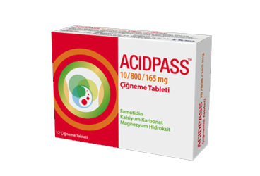 ACİDPASS 10 MG/800 MG/165 MG ÇİĞNEME TABLETİ, 12 ADET