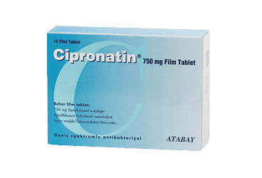 CIPRONATIN 750 MG TABLET, 14 ADET
