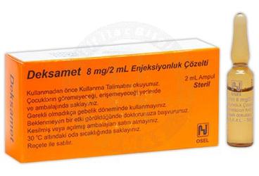 DEKSAMET 8 MG/2 ML ENJEKSİYONLUK ÇÖZELTİ, 1 AMPUL