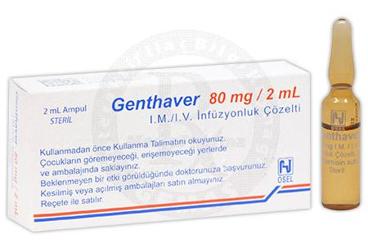 GENTHAVER 80 MG/2 ML IM/IV İNFÜZYONLUK ÇÖZELTİ, 1 AMPUL