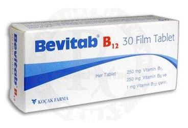 BEVITAB B12 250 MG/250 MG/1 MG FILM TABLET, 30 ADET