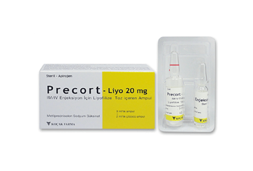 PRECORT-LIYO 20 MG IM/IV ENJEKSIYON ICIN LIYOFILIZE TOZ ICEREN AMPUL, 1 AMPUL