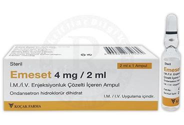 EMESET 4MG/2ML IM/IV ENJEKSIYONLUK ÇÖZELTI IÇEREN AMPUL