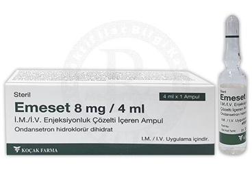 EMESET 8MG/4ML IM/IV ENJEKSIYONLUK ÇÖZELTI IÇEREN AMPUL