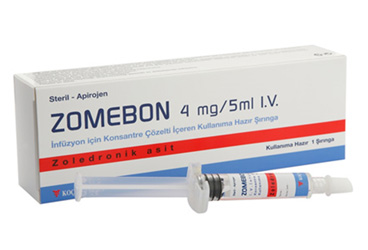 ZOMEBON 4 MG/5 ML IV İNFÜZYON İÇİN KONSANTRE ÇÖZELTİ İÇEREN ENJEKTÖR, 1 ADET