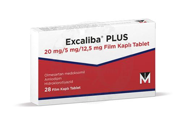 EXCALİBA PLUS 20 MG/ 5 MG/ 12.5 MG FİLM KAPLI TABLET, 28 TABLET