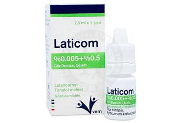 LATİCOM %0.005 + %0.5 GÖZ DAMLASI, ÇÖZELTİ, 1 ADET