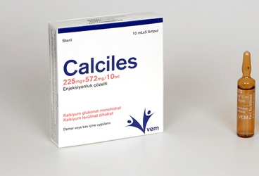 CALCİLES 225 MG+572 MG/10 ML ENJEKSİYONLUK ÇÖZELTİ, 5 ADET
