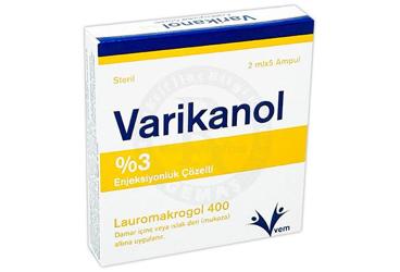 VARİKANOL % 3 ENJEKSİYONLUK ÇÖZELTİ
