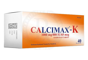 CALCİMAX K 1000MG/880IU/65MCG EFERVESAN TABLET, 40 ADET