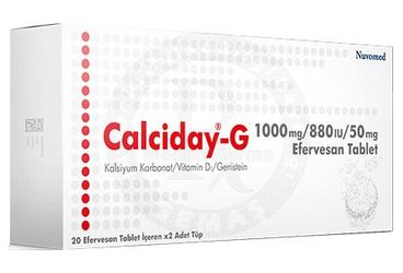 CALCİDAY G 1000 MG/880 IU/50 MG EFERVESAN TABLET, 40 ADET